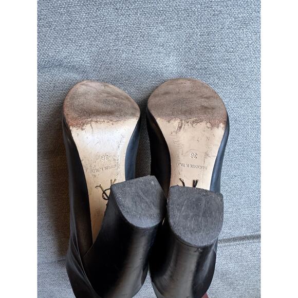 Paul Andrew Leather Ankle Heel Boot Black Slip-on Sz 38 US 8 - Picture 11 of 14